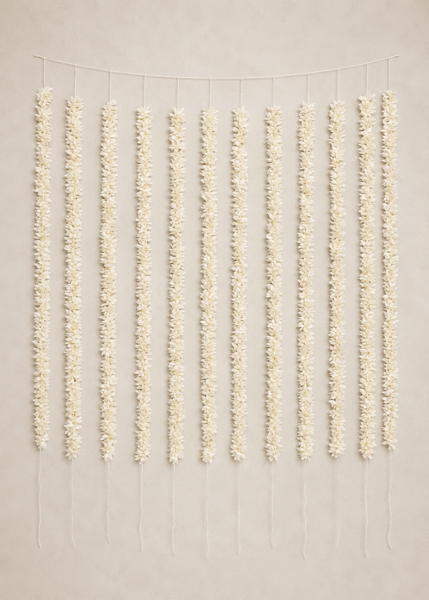 Decorative Artificial White Gajra - Set Of 12 (3 Feet)