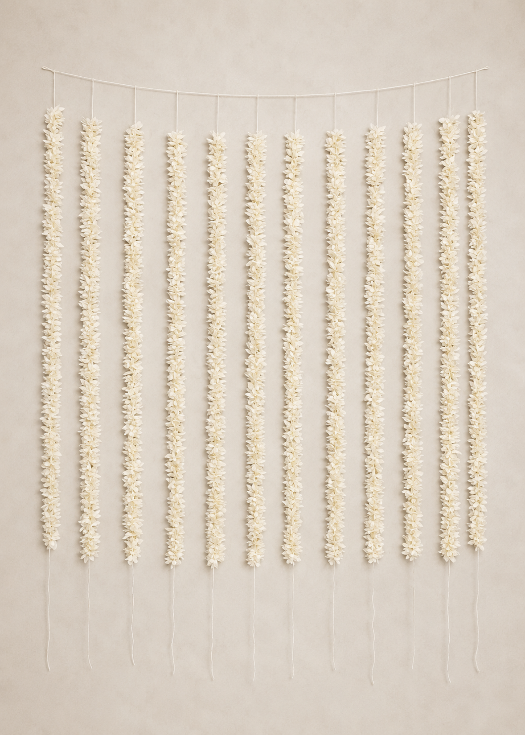 Decorative Artificial White Gajra - Set Of 12 (3 Feet)