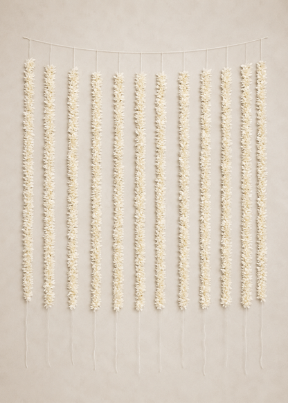 Decorative Artificial White Gajra - Set Of 12 (3 Feet)