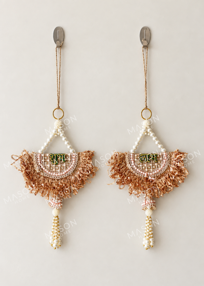 Festive Gilded Shubh Labh Rose Gold - Set of 2