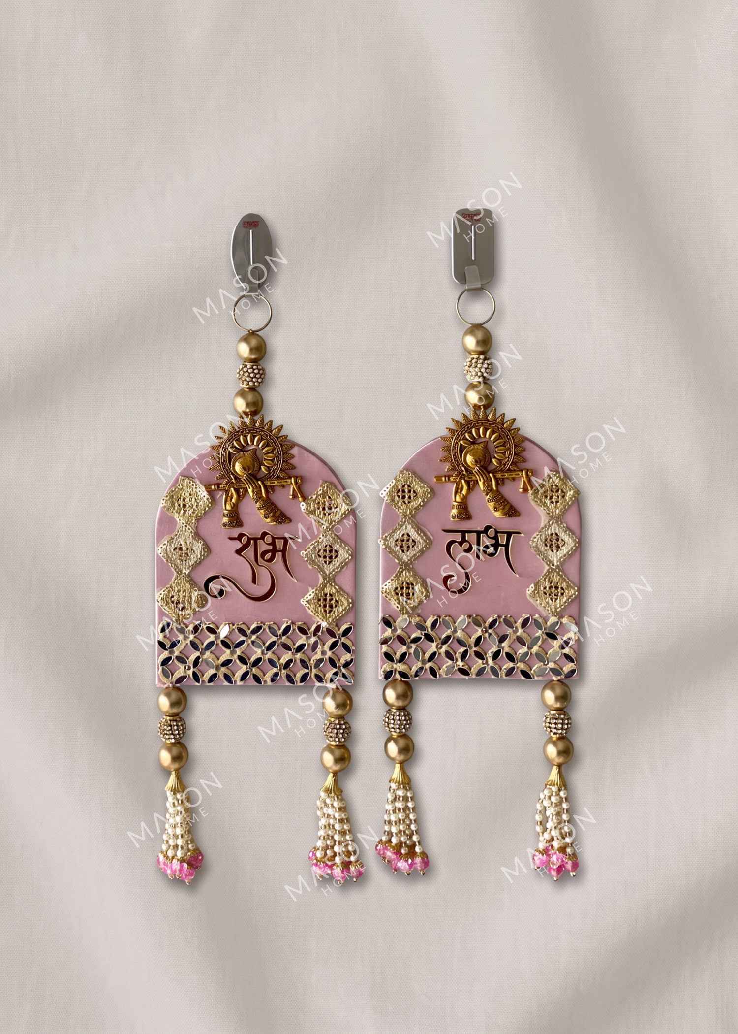 Festive Bansuri Shubh Labh Latkan - Pink