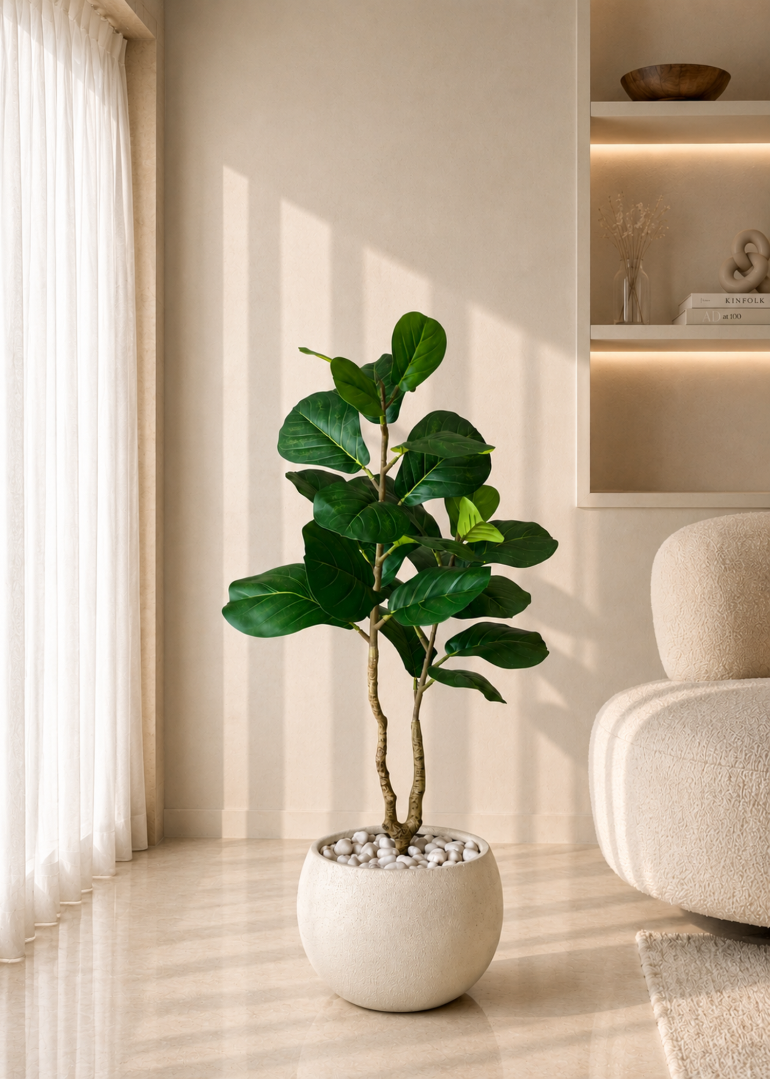Artificial Natura Fiddle Leaf Plant - 3 Feet