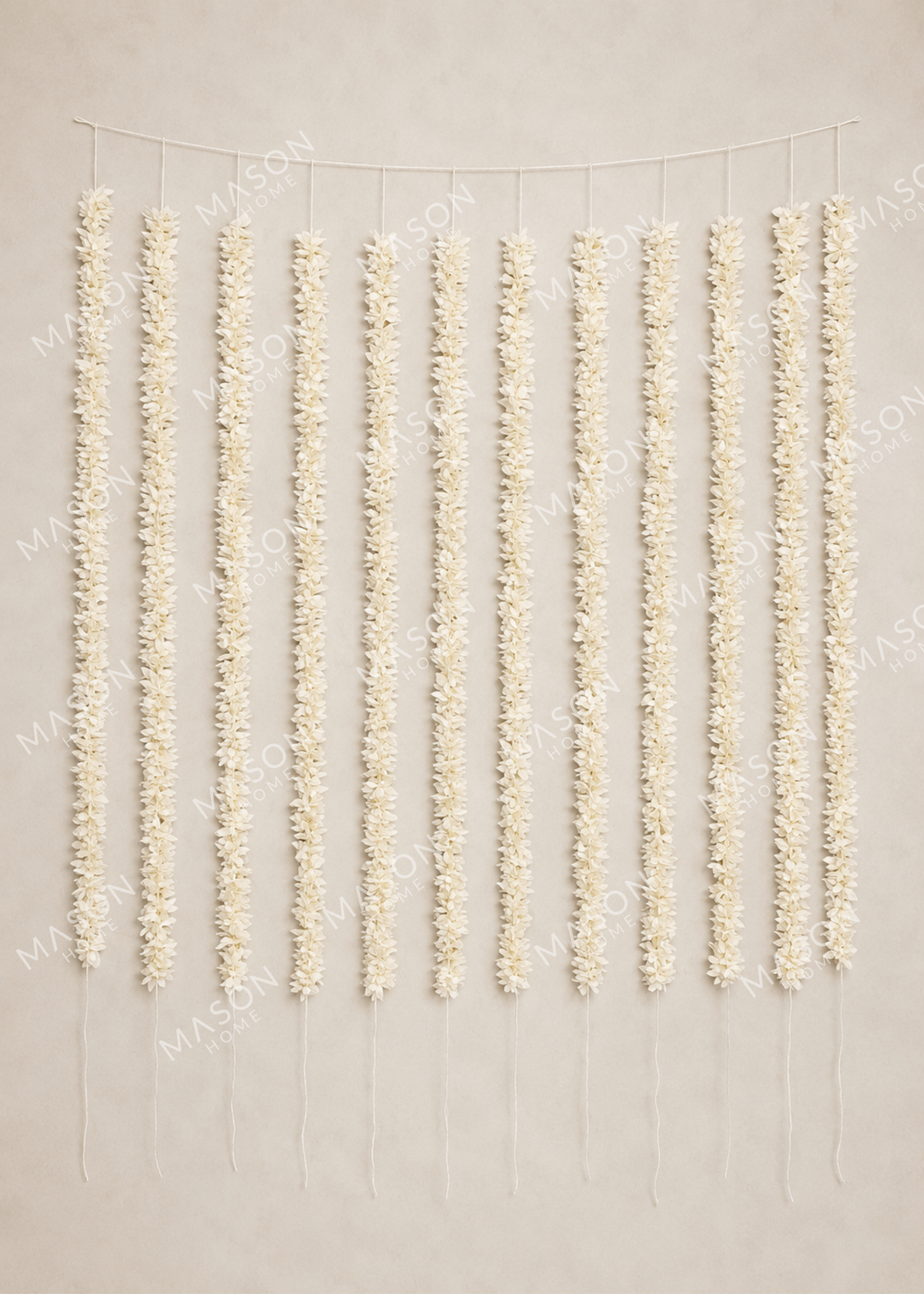 Decorative Artificial White Gajra - Set Of 12 (3 Feet)