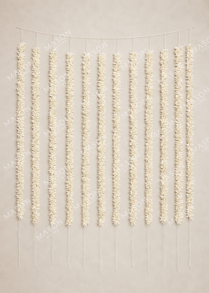 Decorative Artificial White Gajra - Set Of 12 (3 Feet)