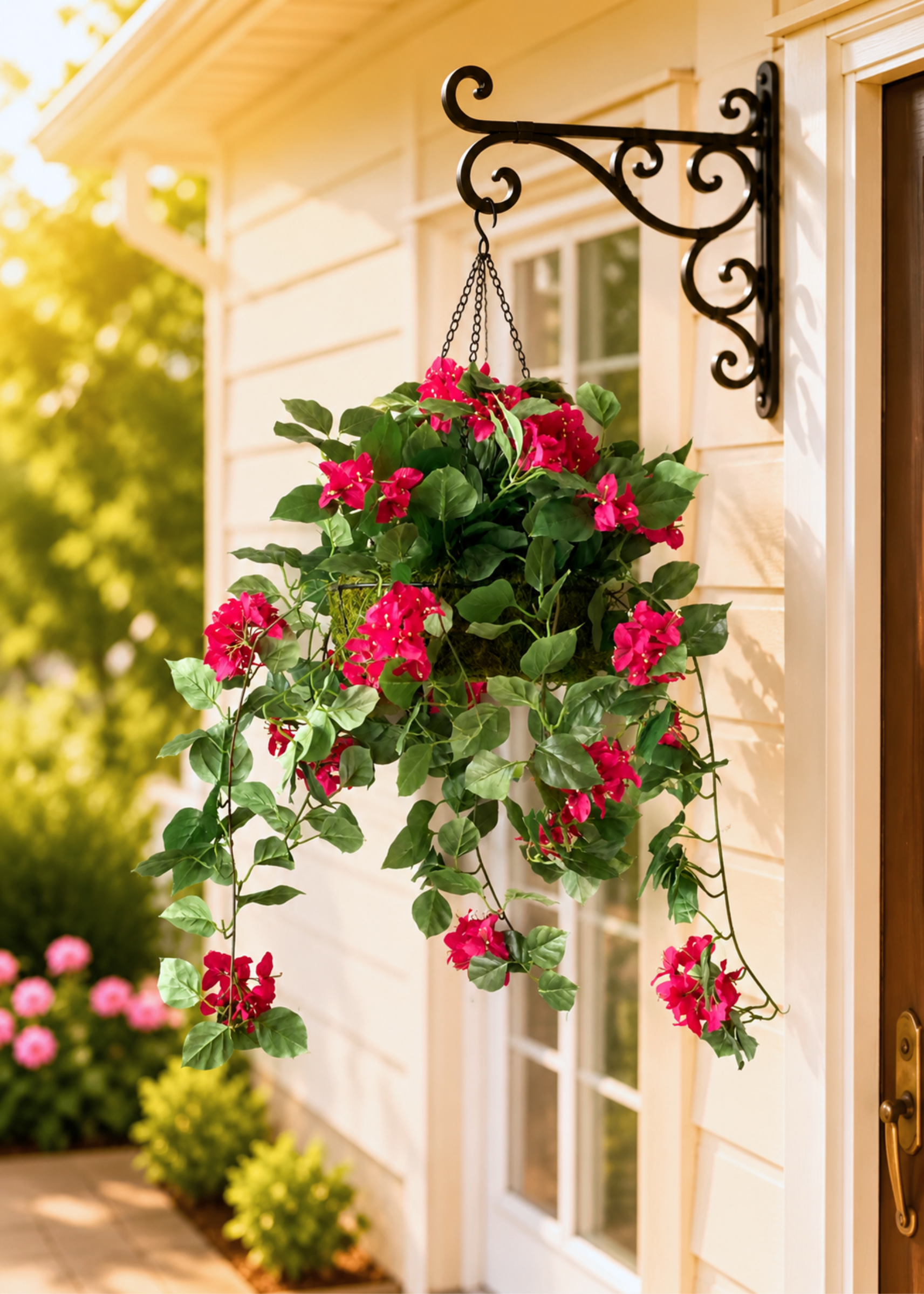 Artificial Bougainvillea Cascade Hanging Plant - 3.2 Feet
