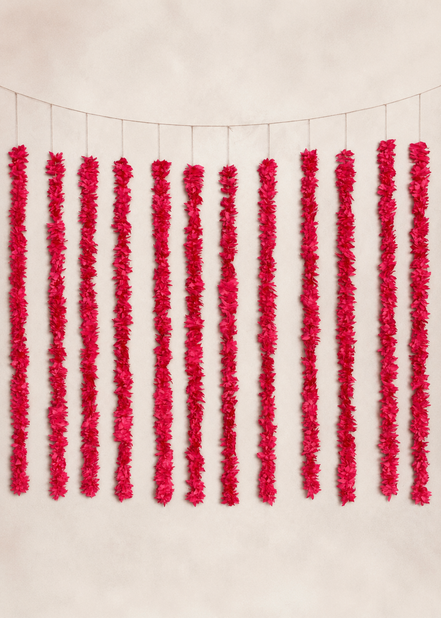 Decorative Artificial Pink Gajra - Set Of 12 (3 Feet)