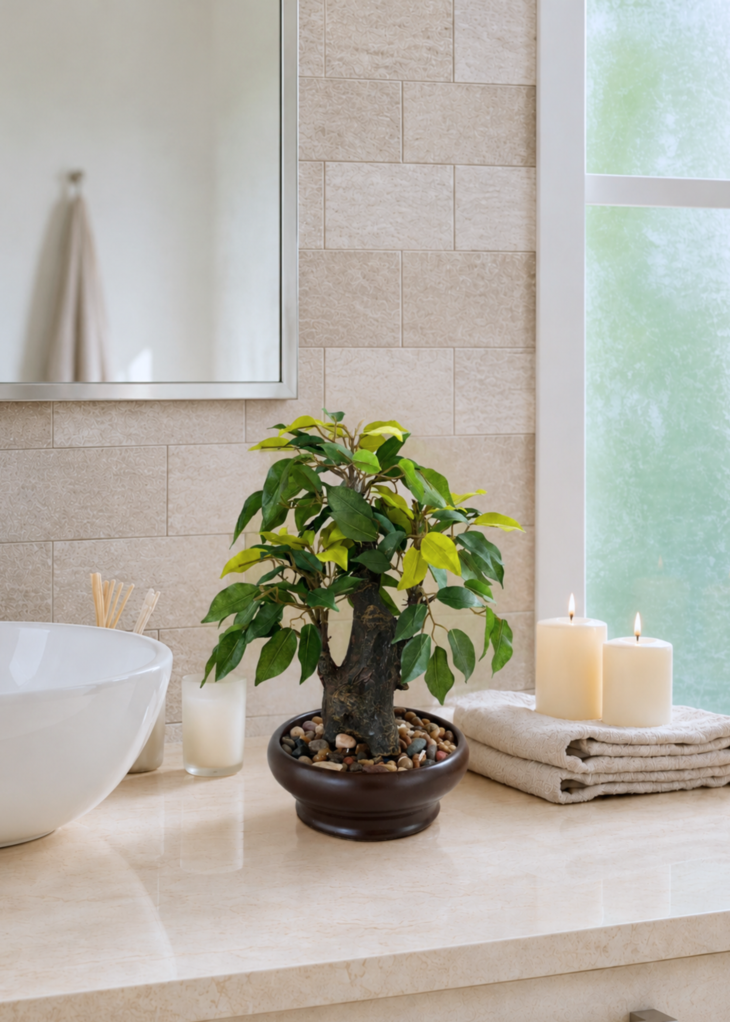 Artificial Ficus Bonsai Plant - 1 Feet