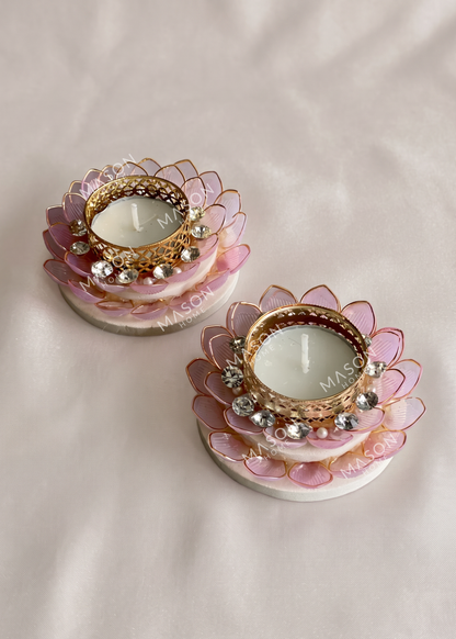 Festive Aurelia Bloom Diya - Set of 2