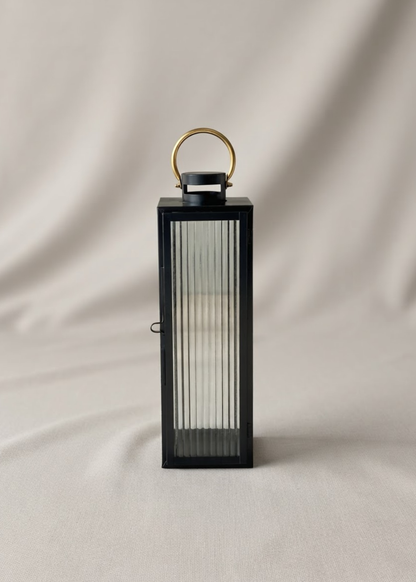 Vellora Black &amp; Gold Lantern - Large