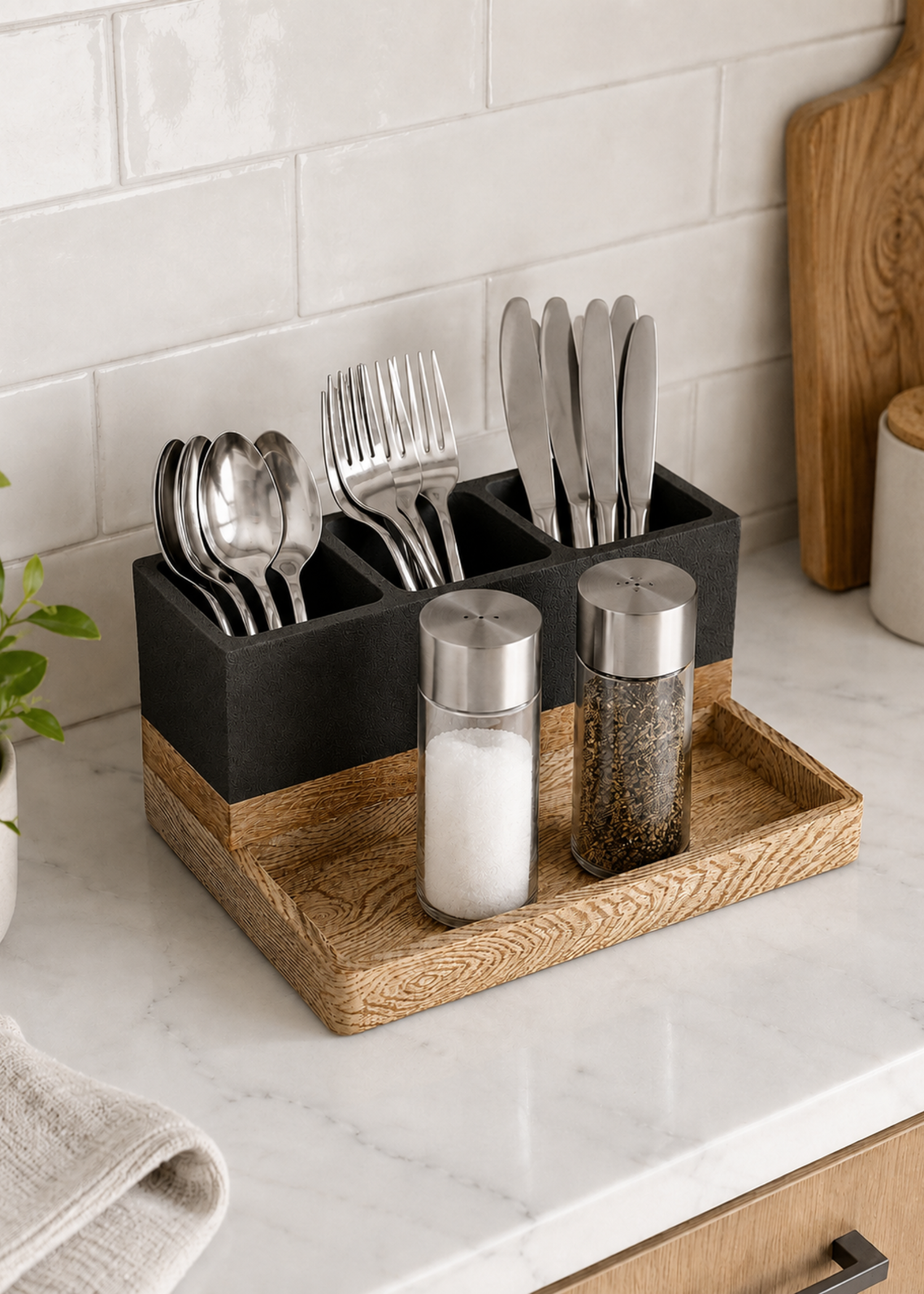 Aurum Dune Cutlery Holder - Black