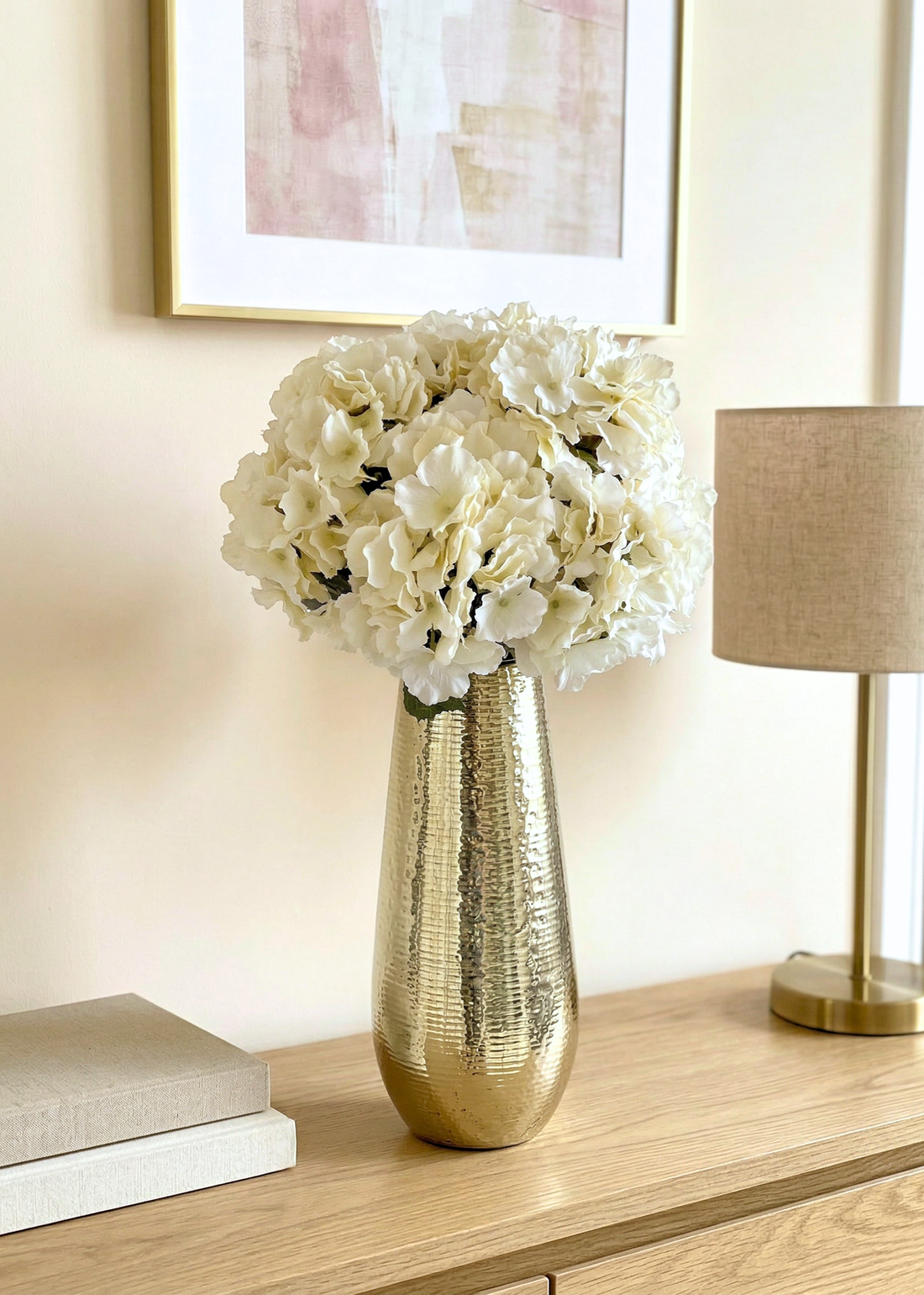 Artificial Hydrangea Flower White - Set of 2