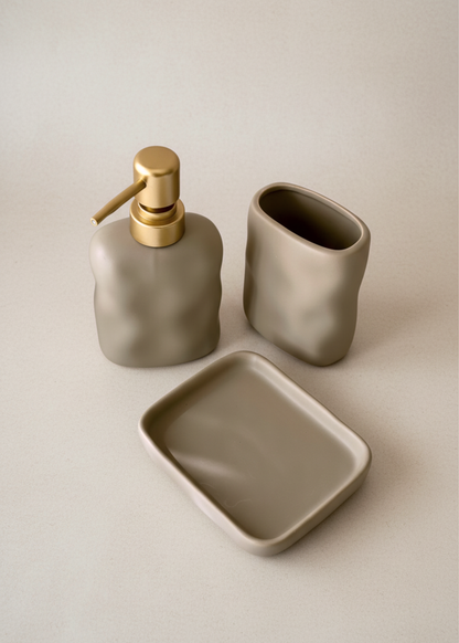 Lucent Bathroom Set - (Set of 3) Beige