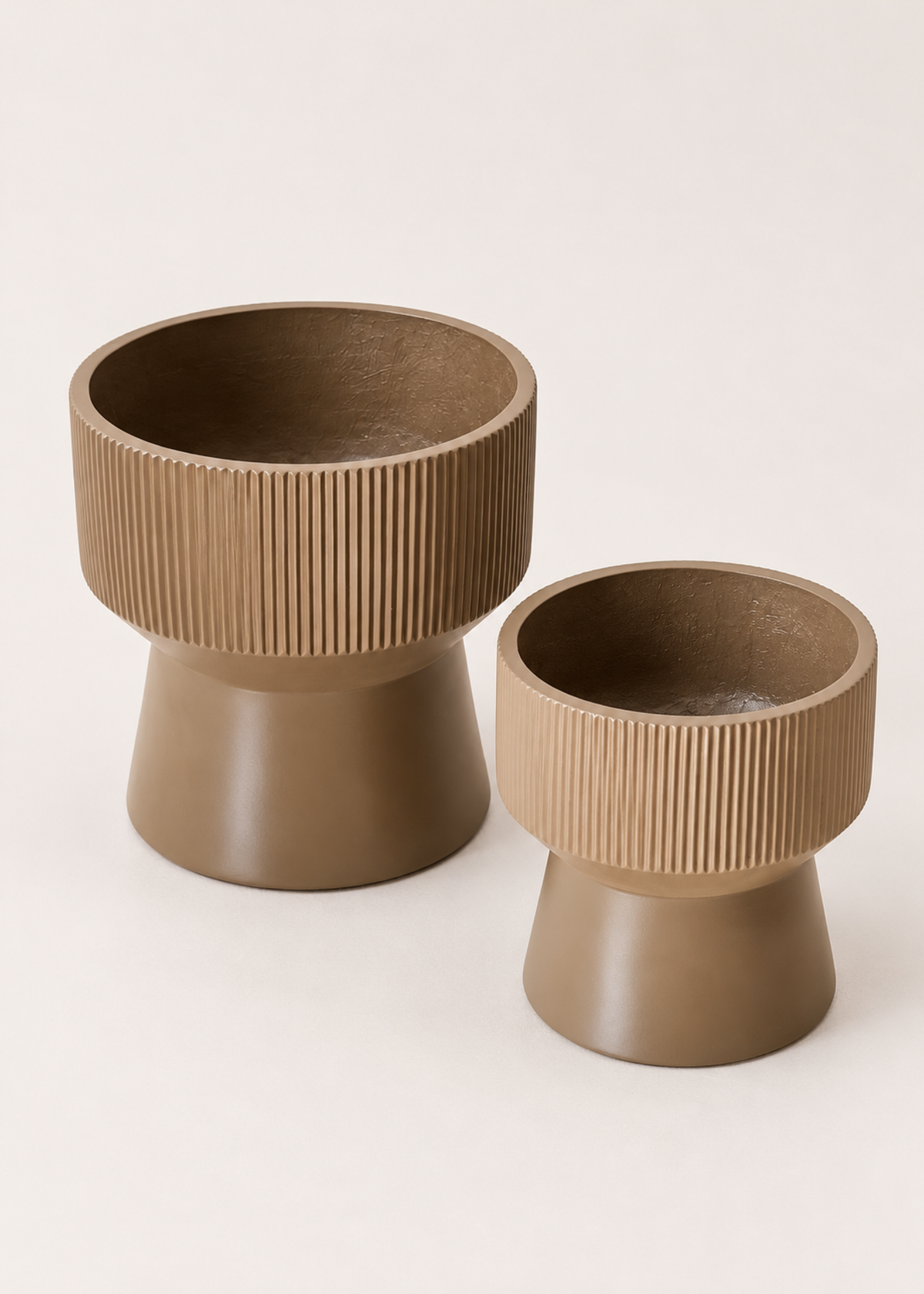 Sora Ripple Planters - Mud Brown