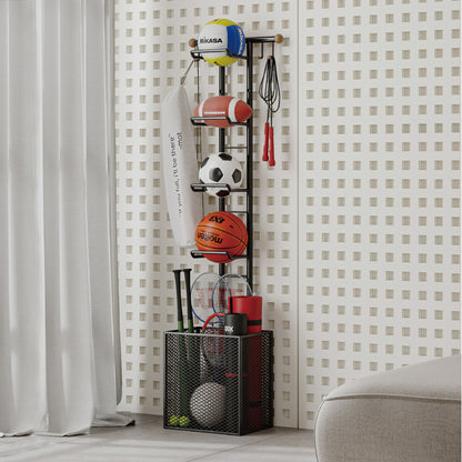 Multifunction Ball Storage Rack - Black