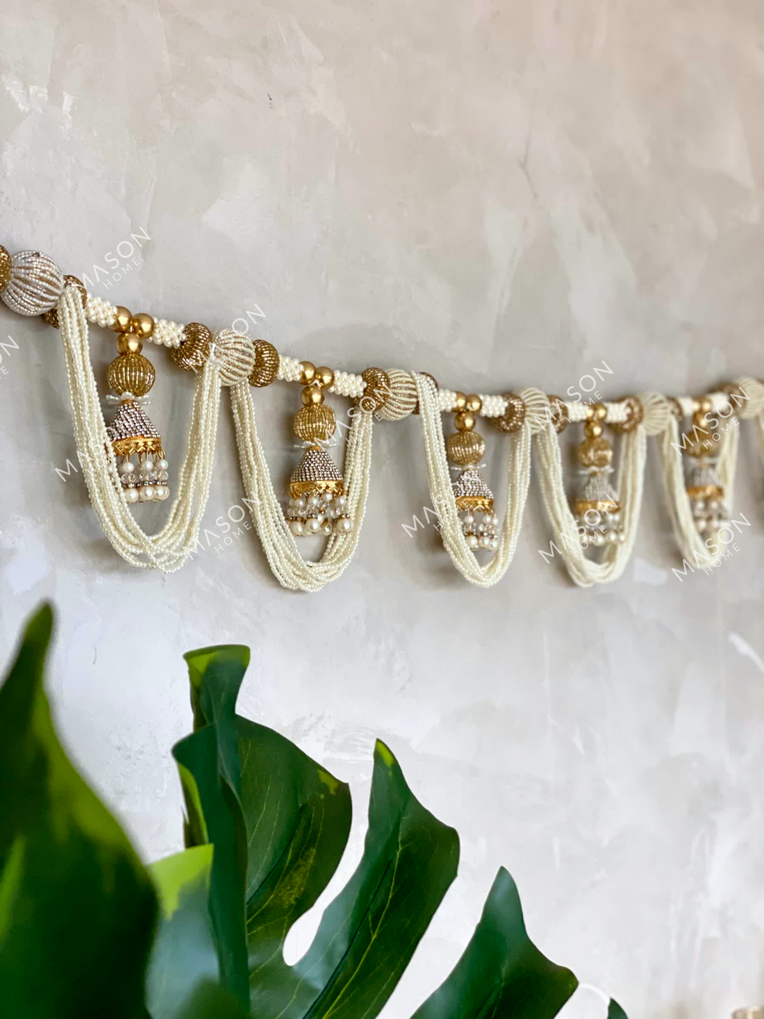 White &amp; Gold Festive Mala Toran