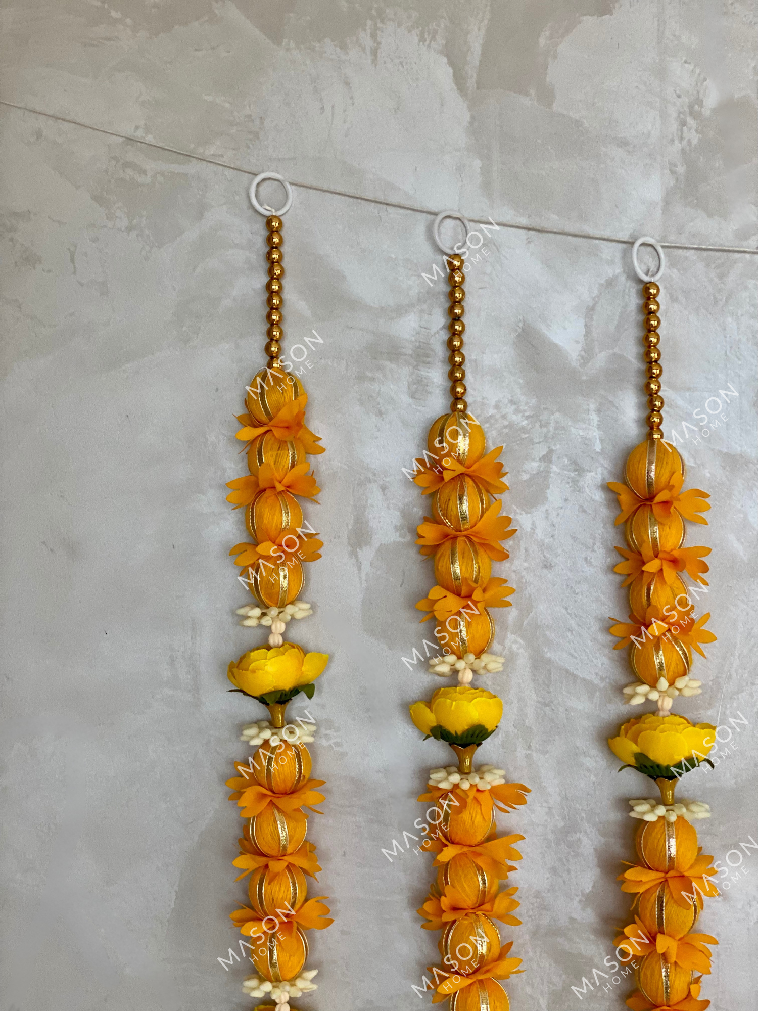 Festive Meher Bloom Latkan - Yellow (Set of 5) Medium