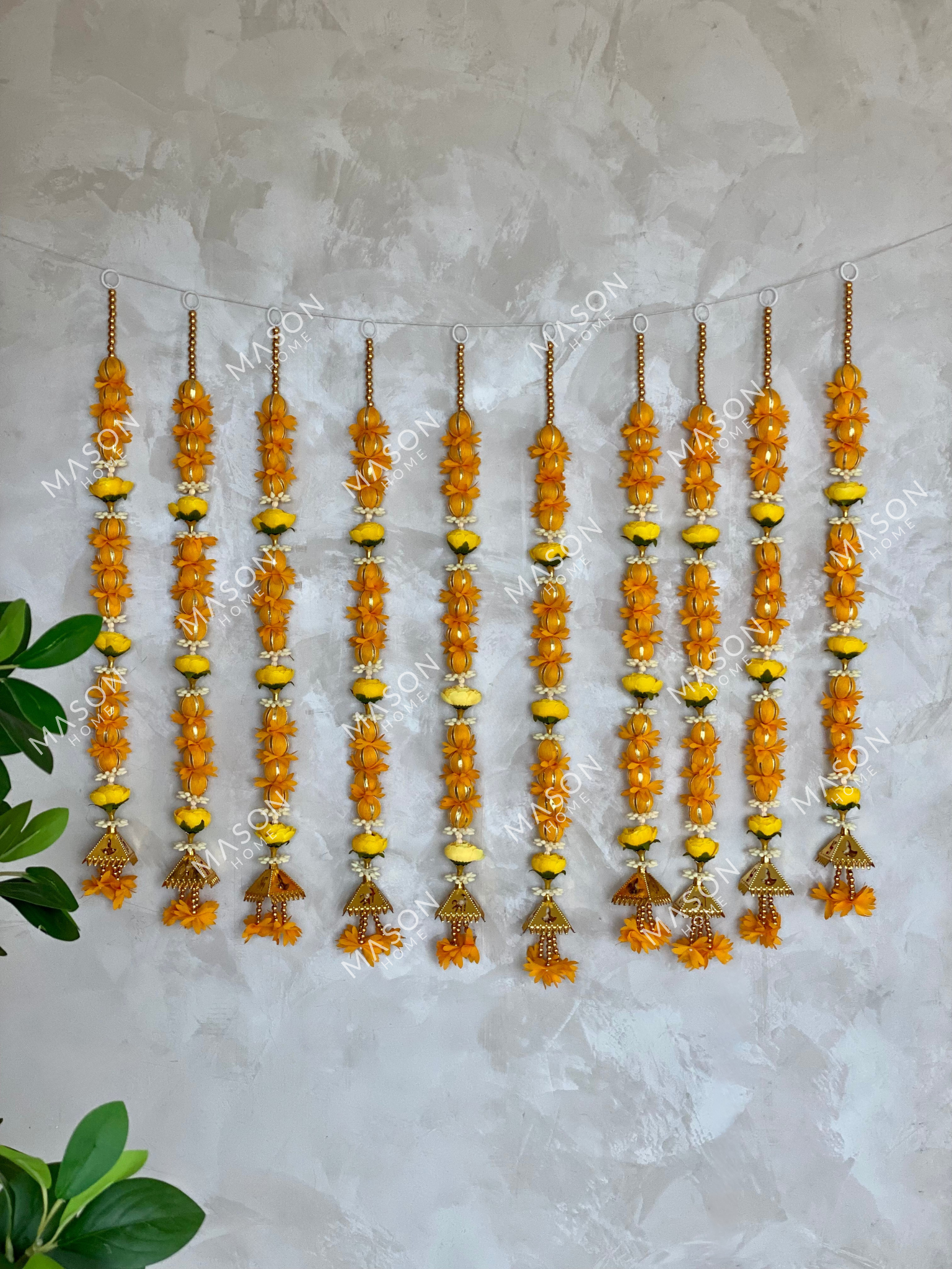 Festive Meher Bloom Latkan - Yellow (Set of 5) Medium
