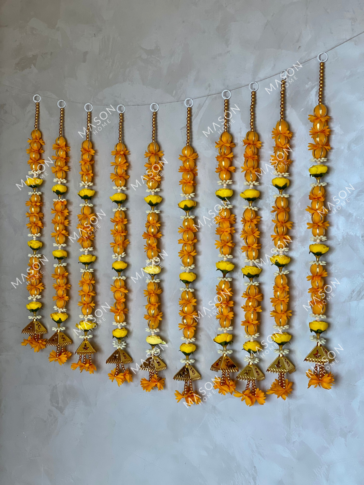 Festive Meher Bloom Latkan - Yellow (Set of 5) Medium