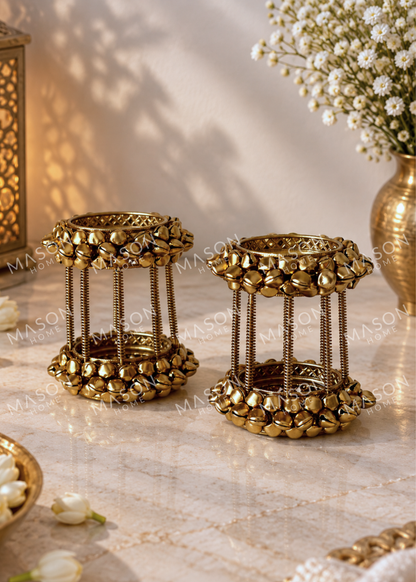 Festive Stellar Gold Diya – Set of 2