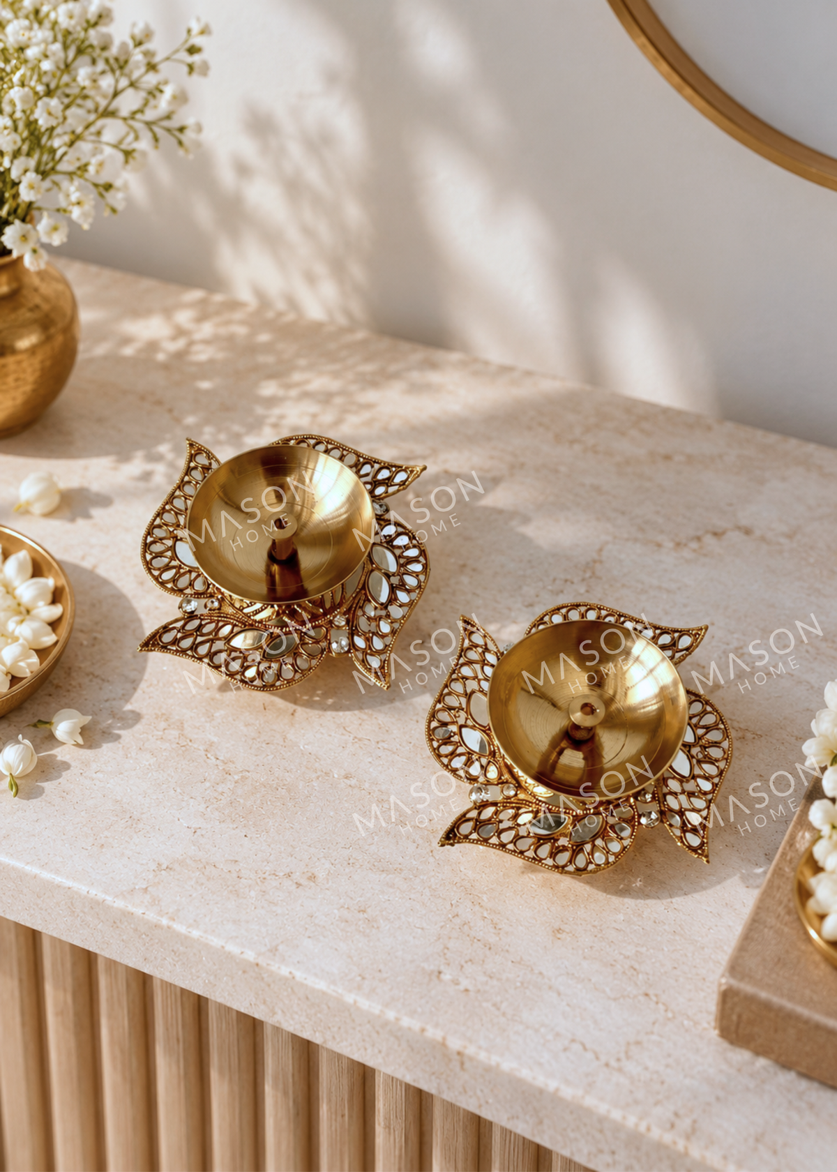 Festive Shubh Swastik Diya – Set of 2