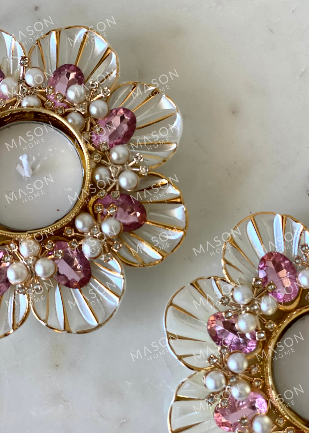 Anaya Floral Diya -Set of 2