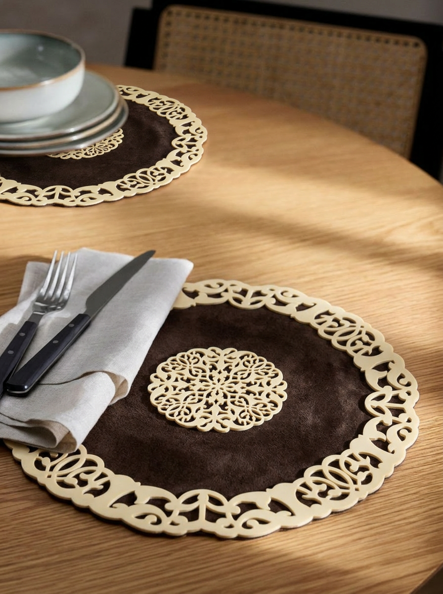 Fleur Placemat Brown - Set of 6