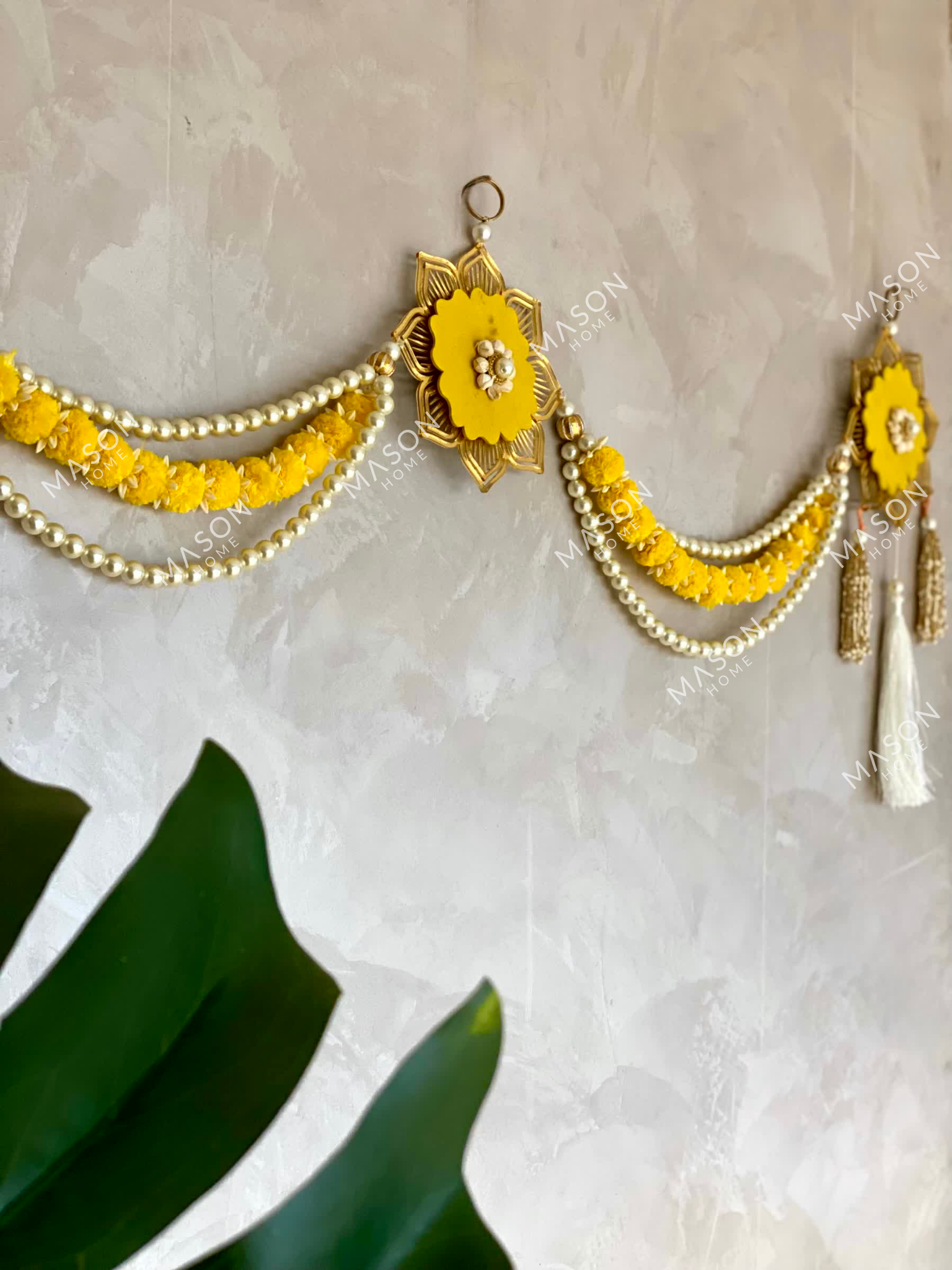 Marigold Pearl Lasercut Toran