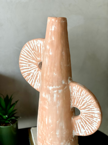 Terracotta Scallop  Vase -Large