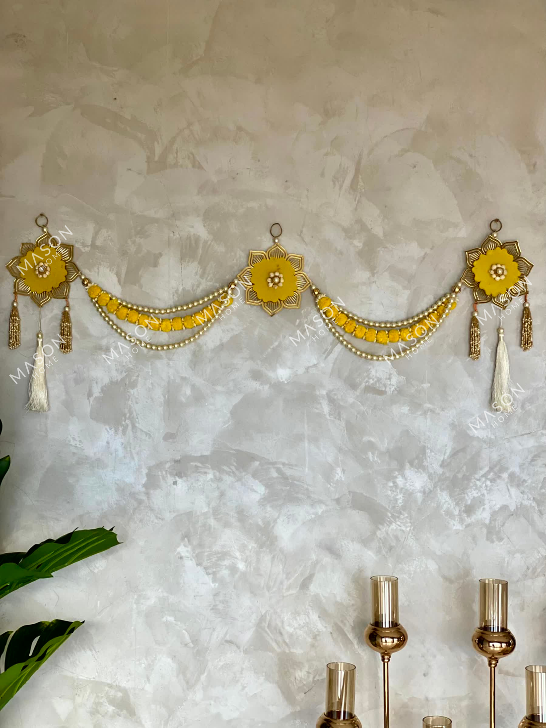 Marigold Pearl Lasercut Toran