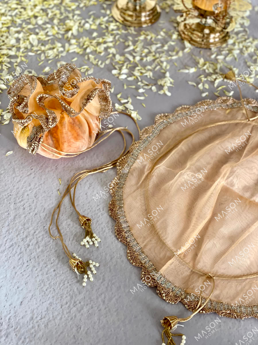 Festive Flower Batwa - Peach (Set of 2)