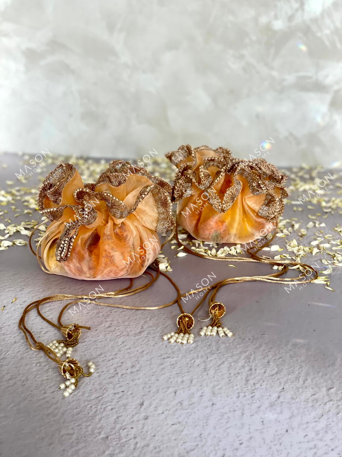 Festive Flower Batwa - Peach (Set of 2)