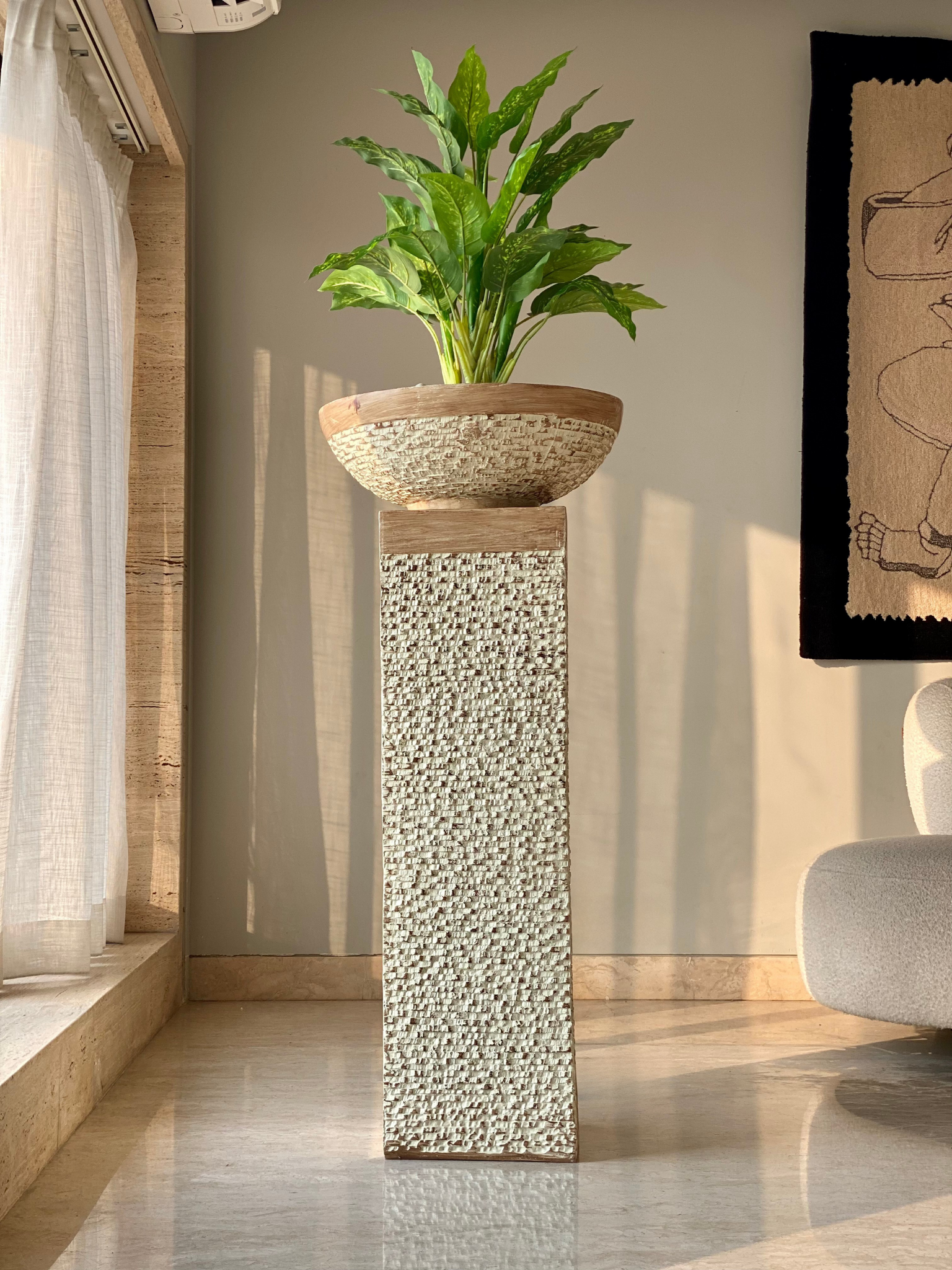 Masami Shaft Planter - Rustic Brown