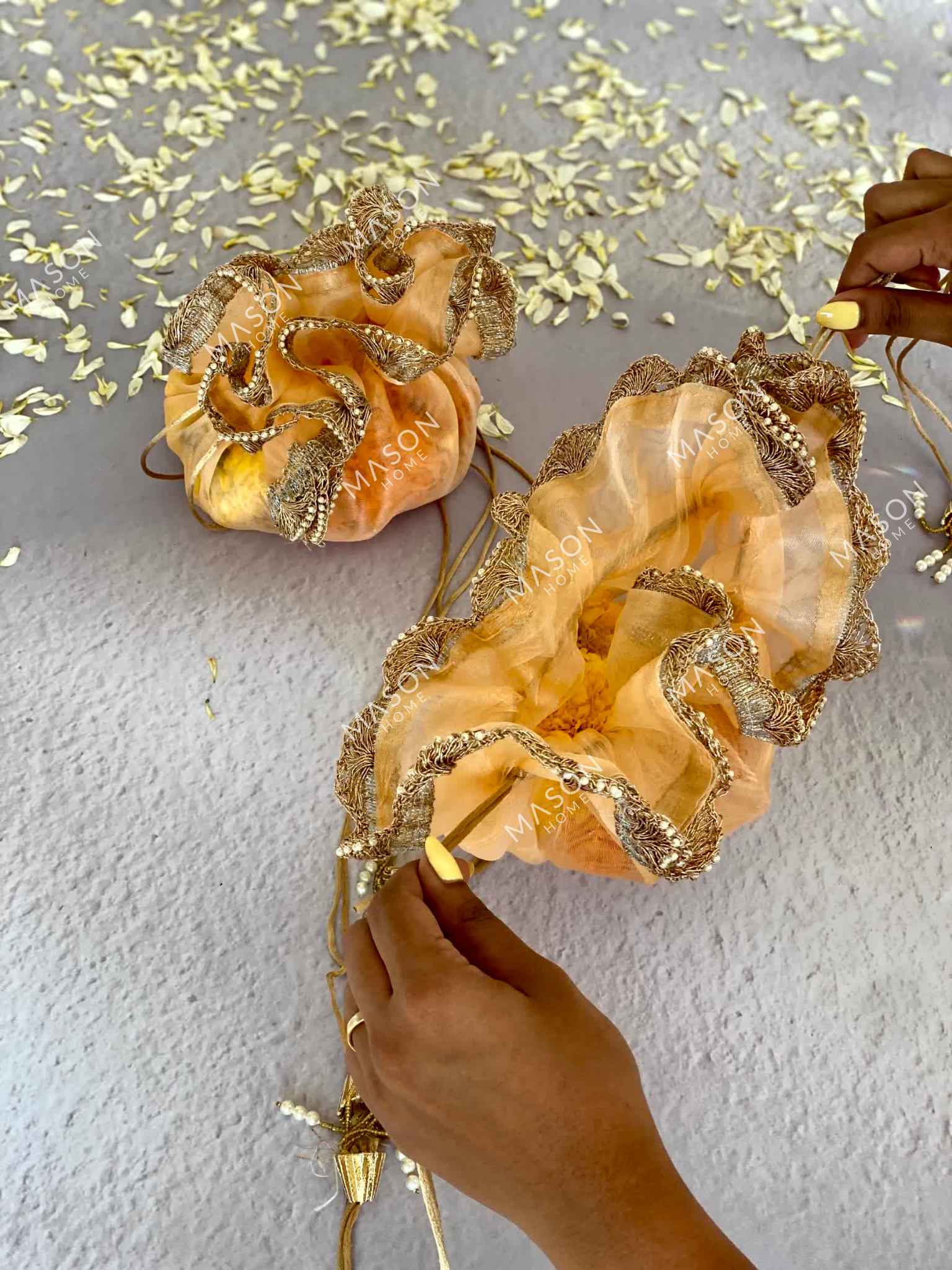 Festive Flower Batwa - Peach (Set of 2)