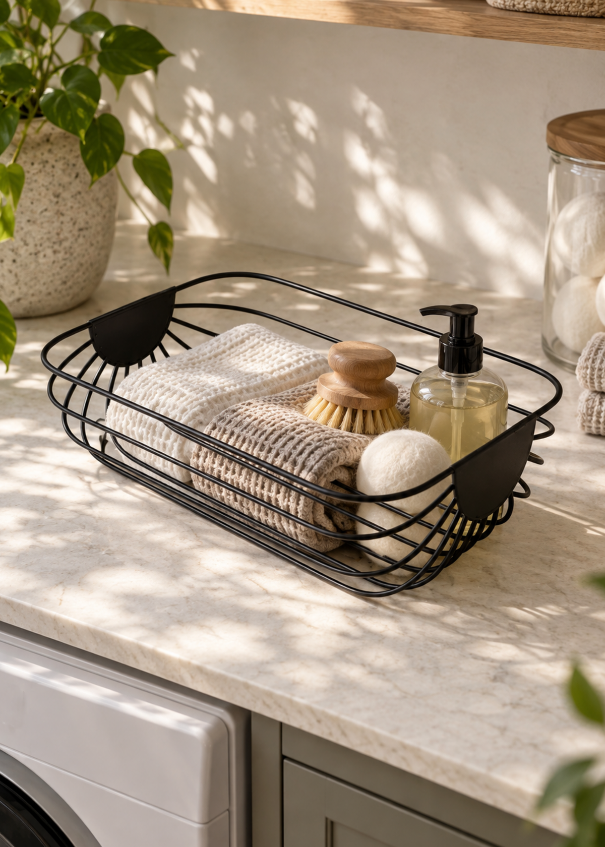 Cove Matte Black Wire Fruit Basket