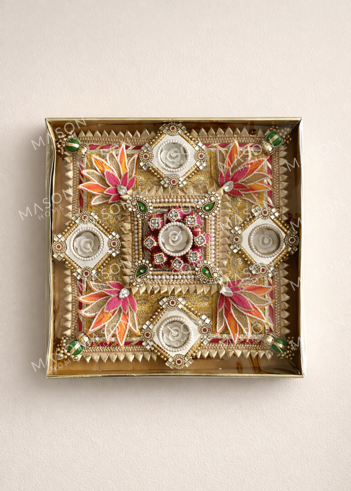 Festive Floral Grace I Artificial Rangoli