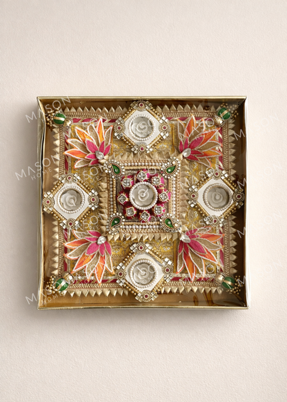 Festive Floral Grace I Artificial Rangoli