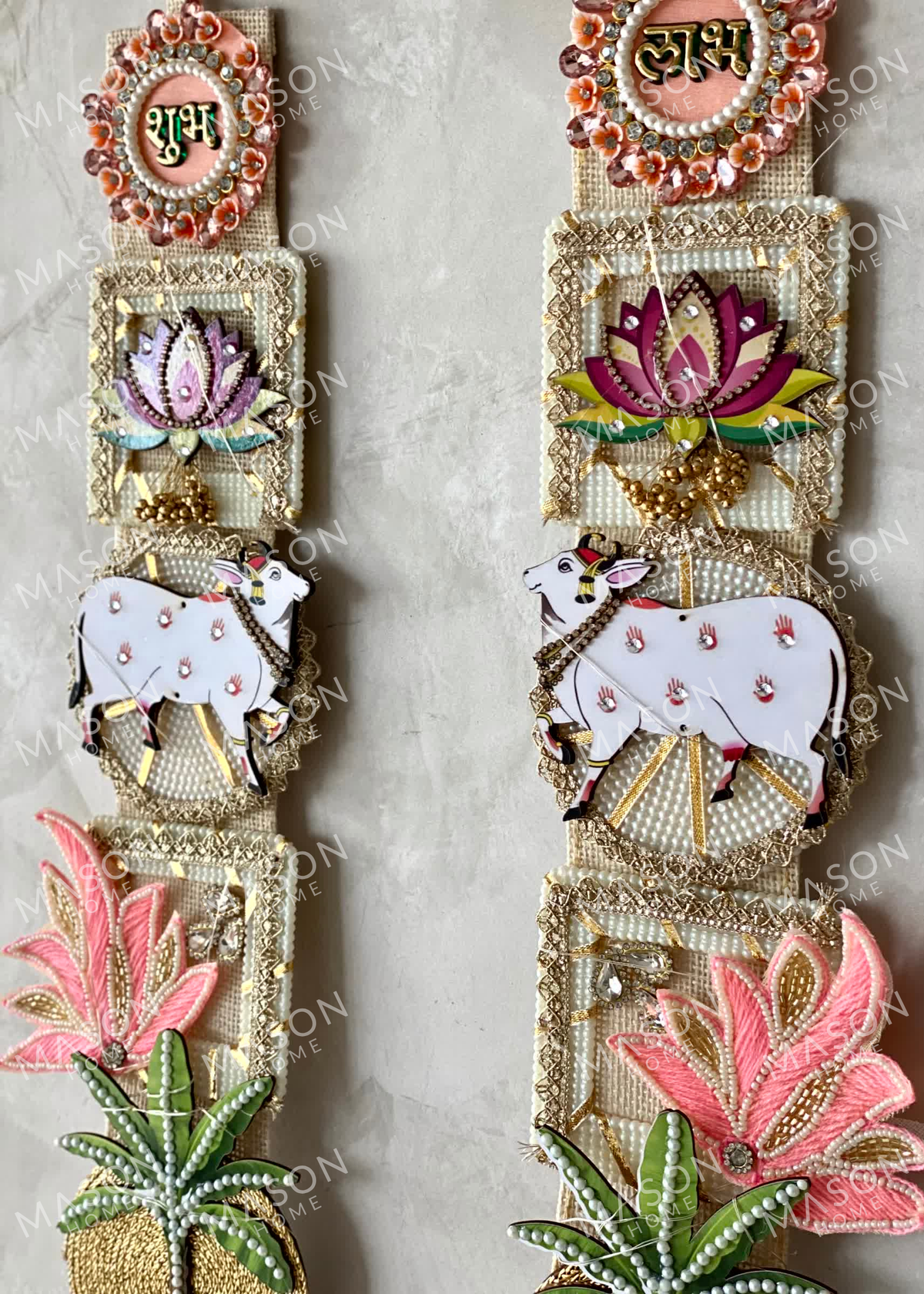 Festive Lotus Grace Shubh Labh - Set of 2