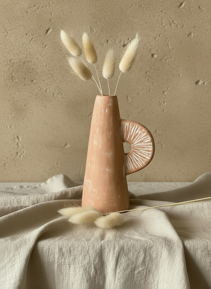Terracotta Scallop  Vase - Small