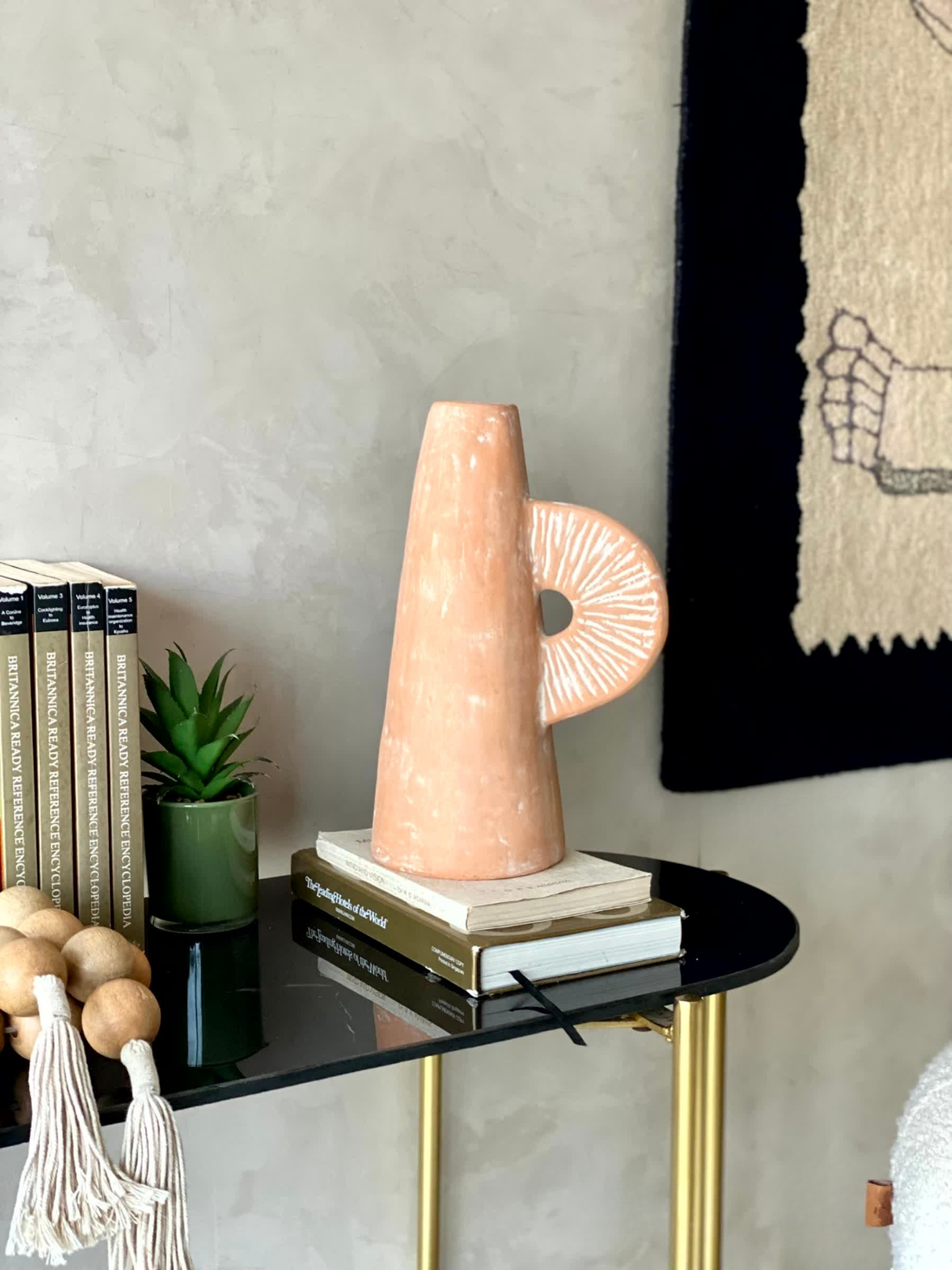 Terracotta Scallop  Vase - Small