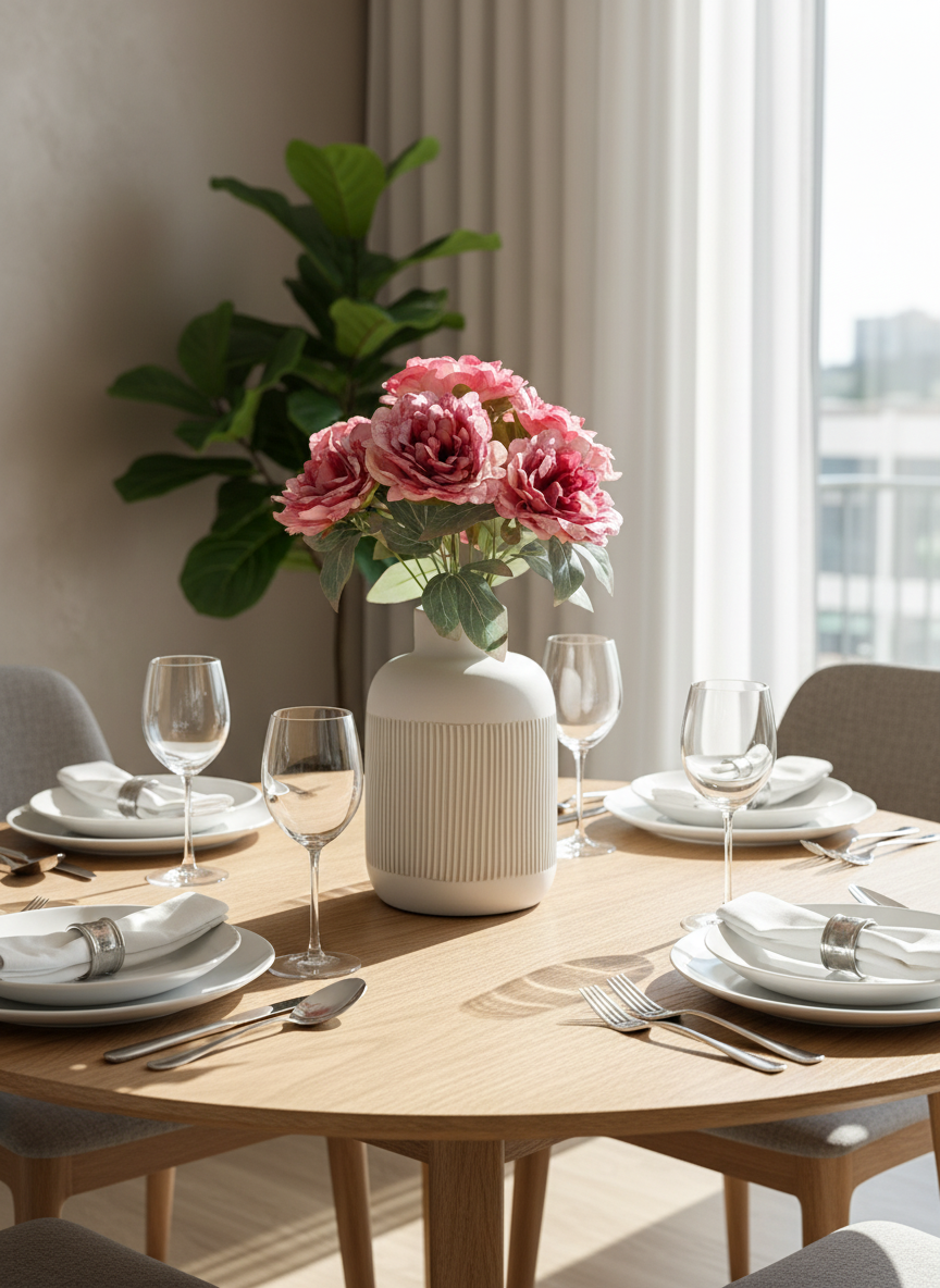 Artificial Dusk Pink Peony Bunch