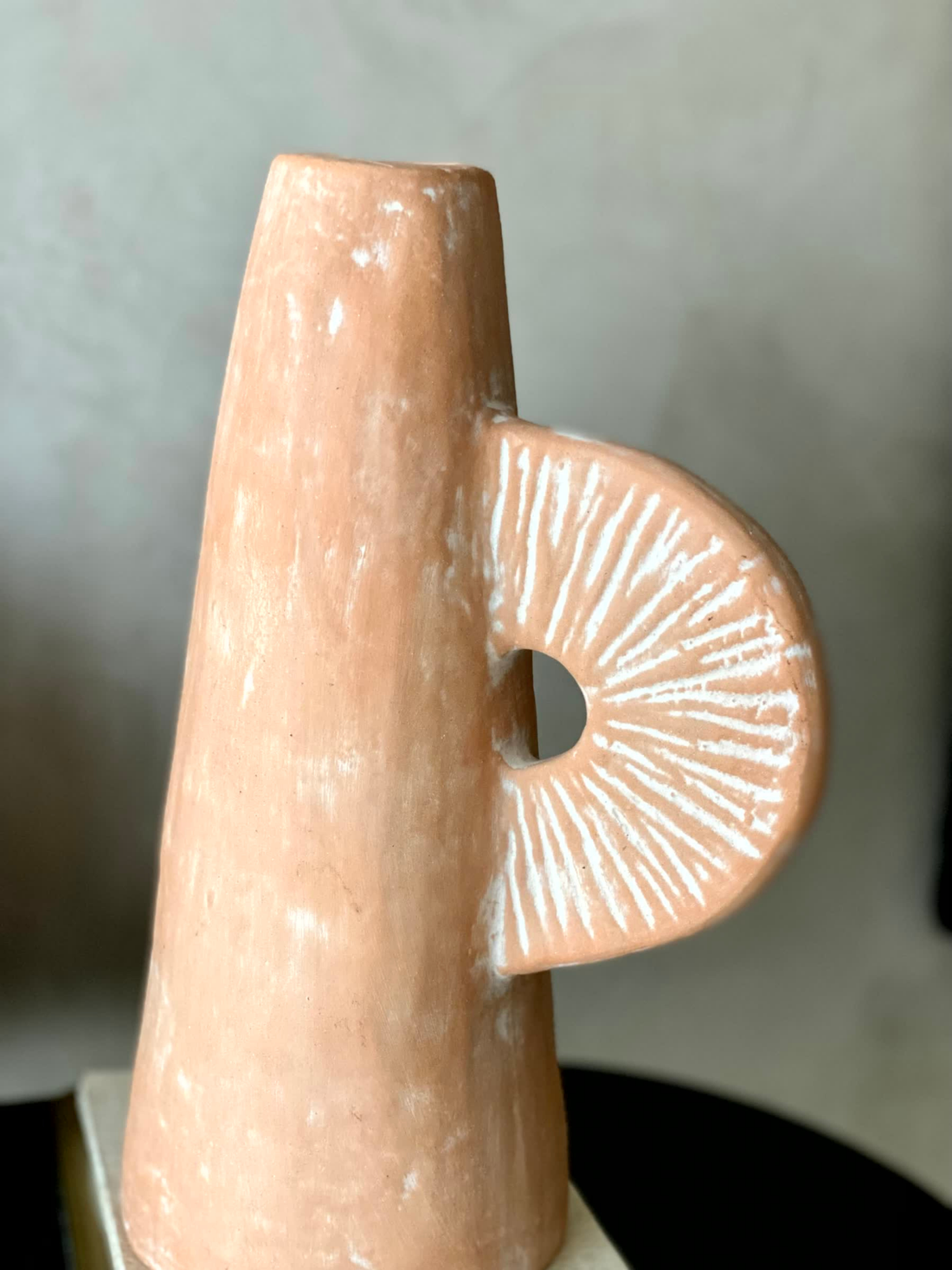 Terracotta Scallop  Vase - Small