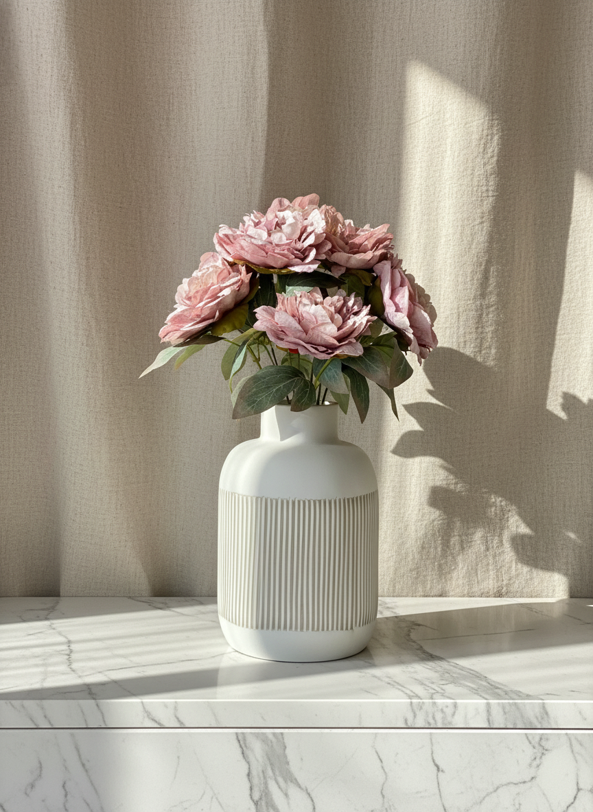 Artificial Lavender Peony Bunch