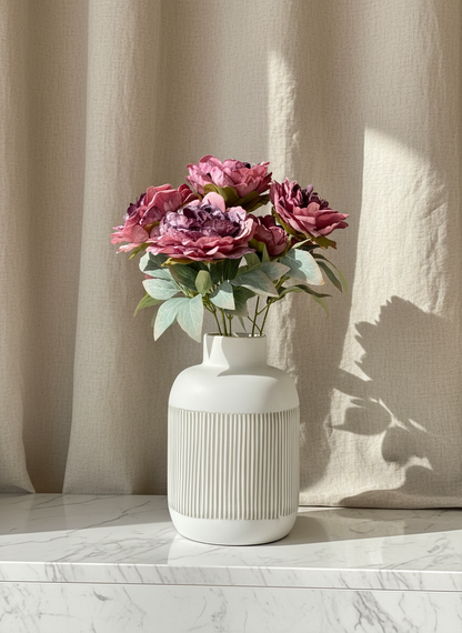 Artificial Iris Purple Peony Bunch