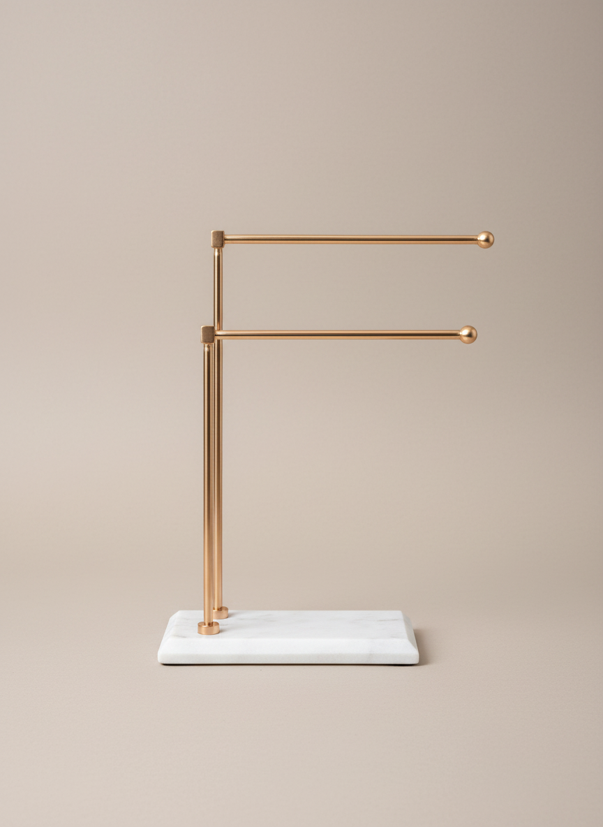 Melrose Hand Towel Stand - White &amp; Rose Gold