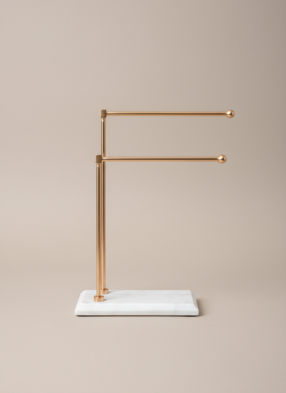Melrose Hand Towel Stand - White &amp; Rose Gold