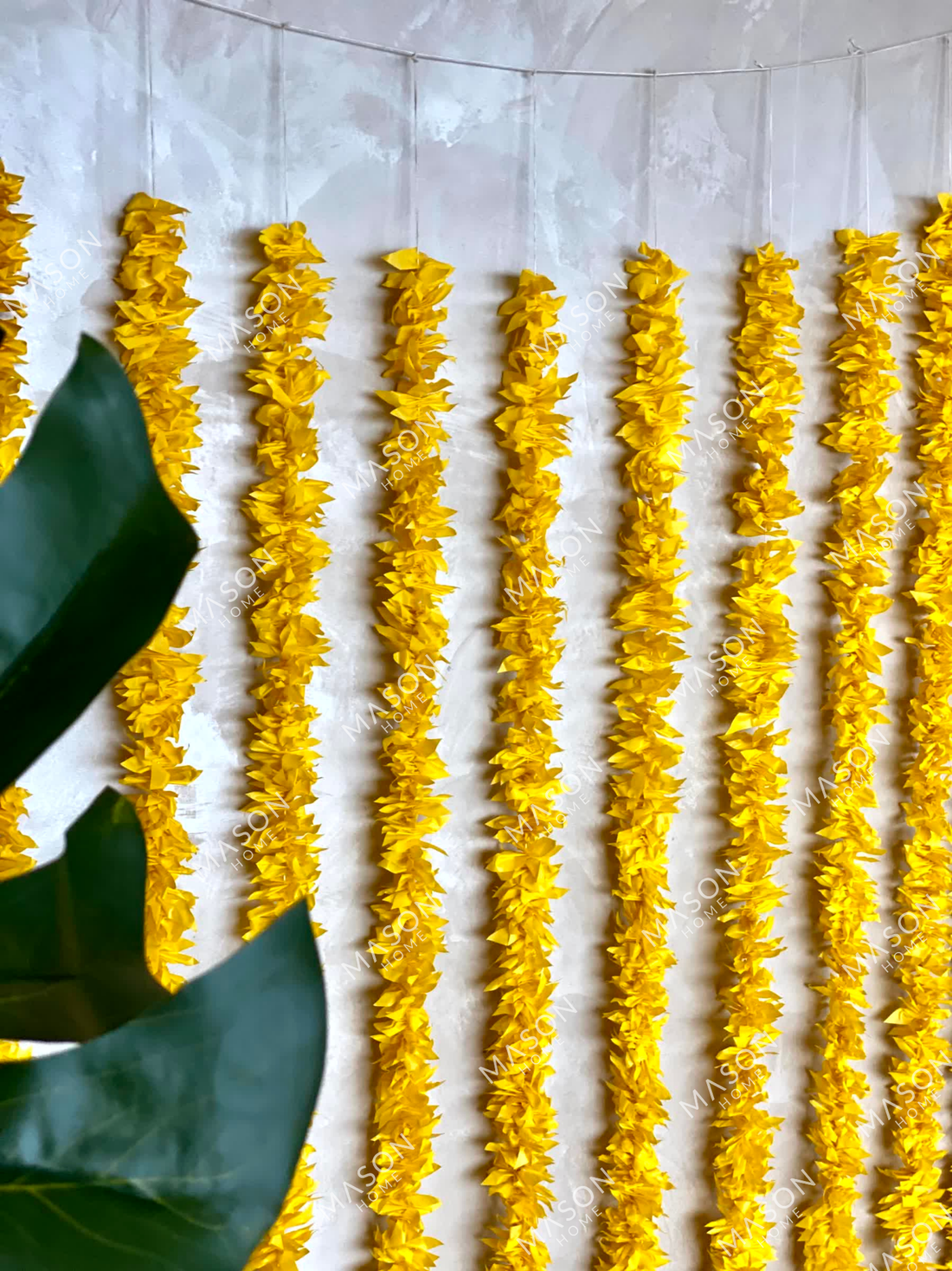 Decorative Artificial Yellow Gajra - Set Of 12 (3 Feet)