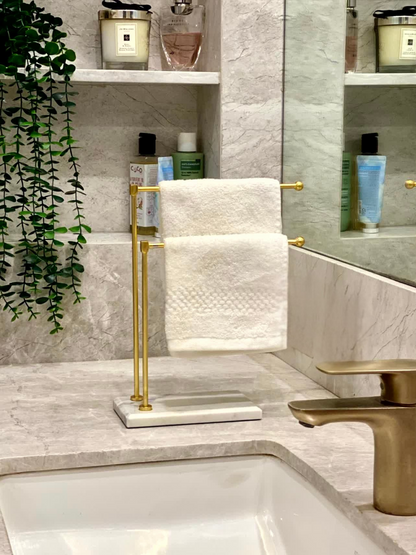 Melrose Hand Towel Stand - White &amp; Gold
