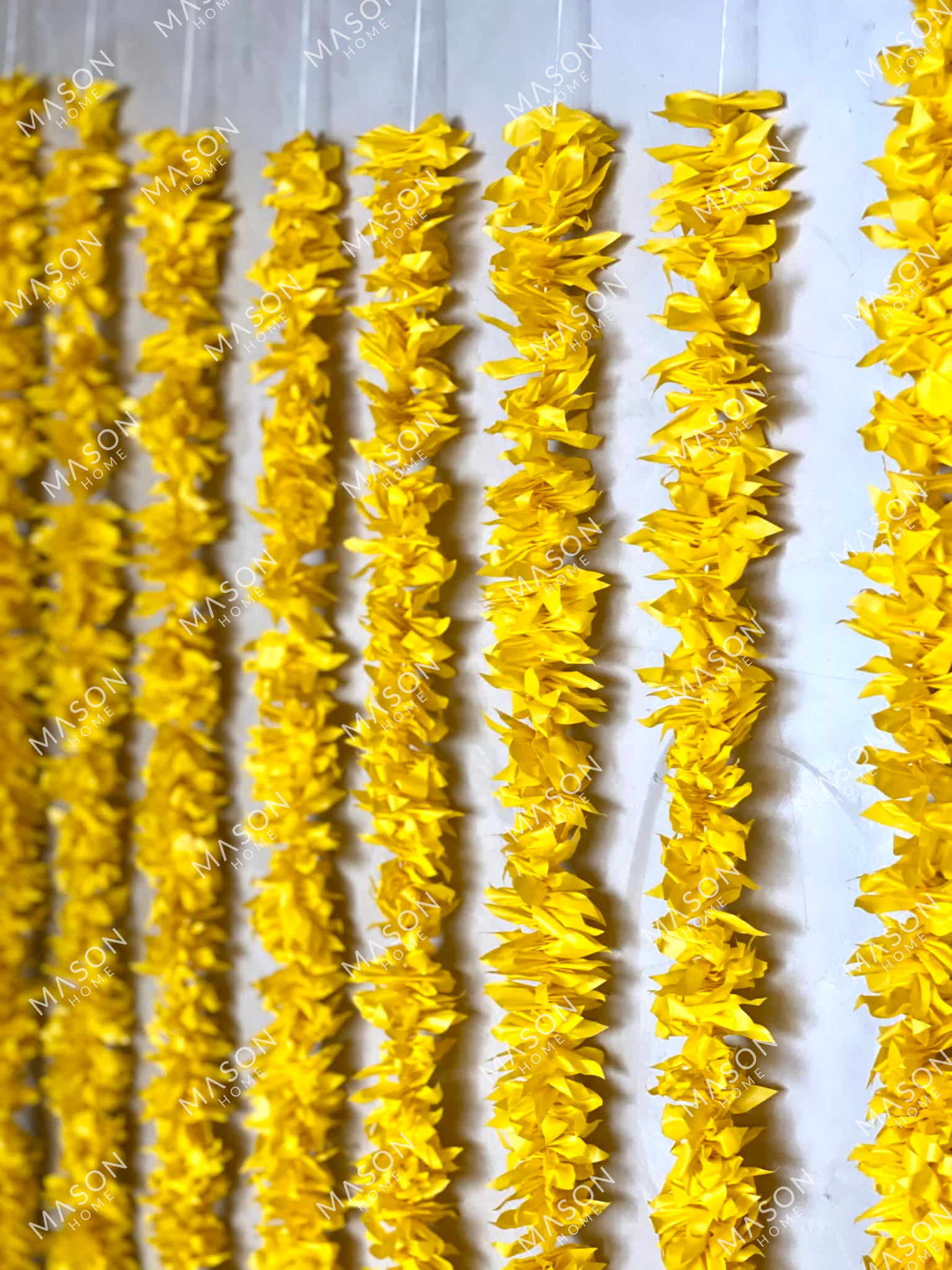 Decorative Artificial Yellow Gajra - Set Of 12 (3 Feet)
