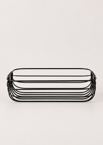 Cove Matte Black Wire Fruit Basket