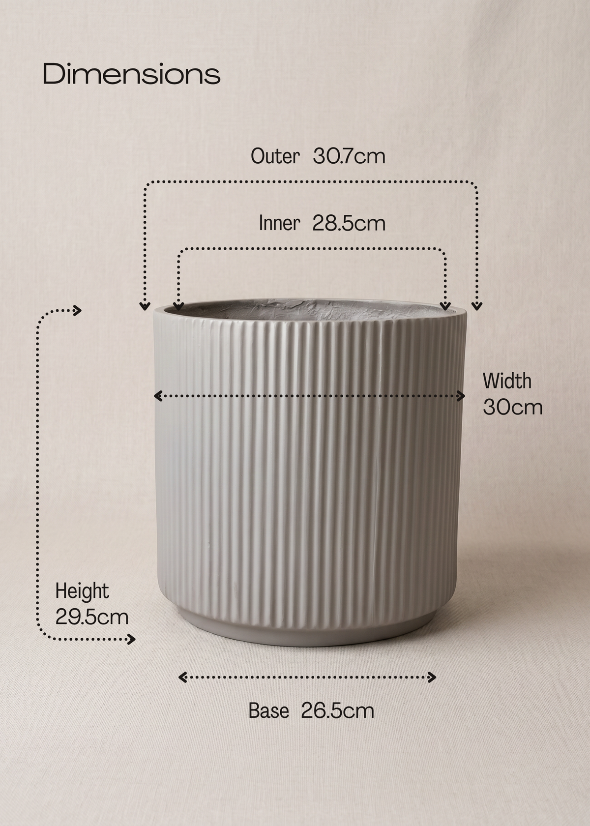 Linear Planters -  Light Grey